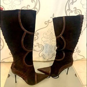 Stiletto laced back boot